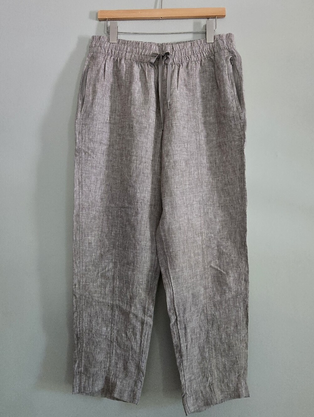 Athleta Casual Drawstring Linen Pants - Brown Gray, Medium